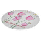 Rosa Blumenfeld Schneidebrett (Ecke)