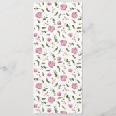 Rosa Blumenfest Menükarte (Rückseite)