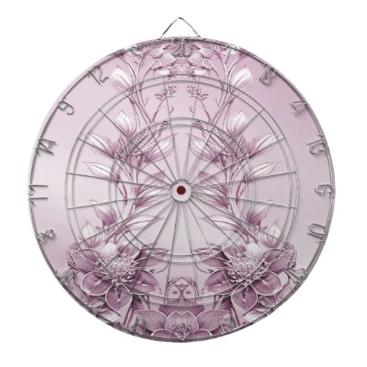 Rosa Blumenfolien Dartboard Dartscheibe (vorne)
