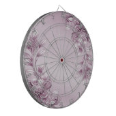Rosa Blumenfolien Dartboard Dartscheibe (Vorderseite Links)