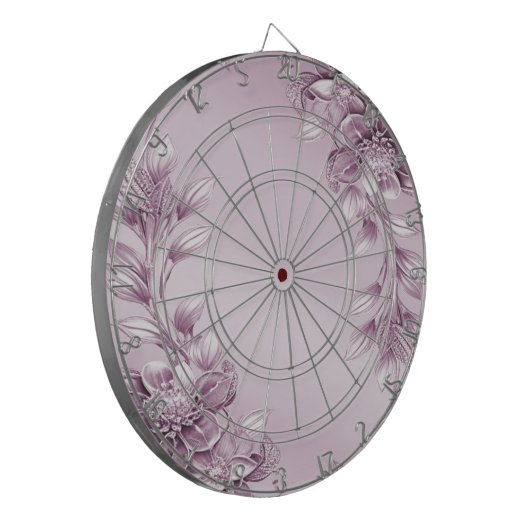 Rosa Blumenfolien Dartboard Dartscheibe (Vorderseite Links)