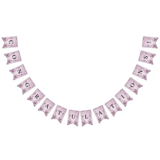 Rosa Blumenfolienmarkierung Wimpelkette (Alle)