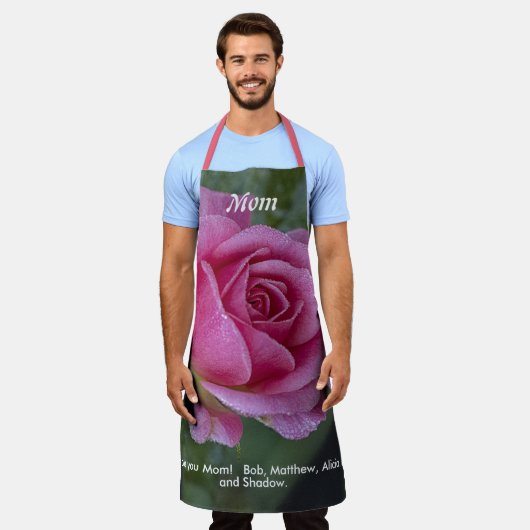 Rosa - Blumenfotografie - Muttertag - Text Schürze (Getragen)