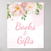 Rosa Blumenfrühlingbücher und Geschenke Poster (Vorne)