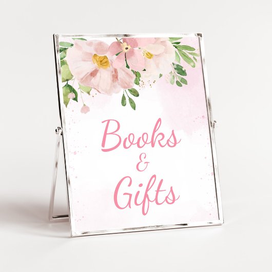 Rosa Blumenfrühlingbücher und Geschenke Poster