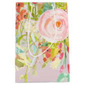 Rosa Blumengarten-Aquarell Mittlere Geschenktüte (Vorderseite)