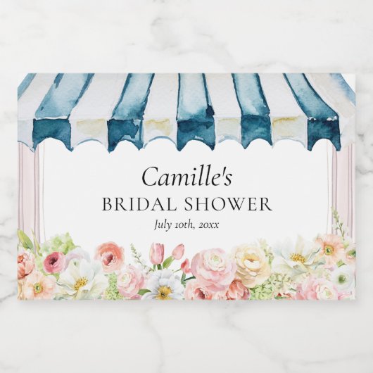 Rosa Blumengarten Brautparty Schaumweinetikett (Einzelnes Label)