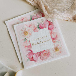 Rosa Blumengarten Brautparty Serviette