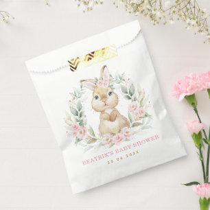 Rosa Blumengarten Bunny Rabbit Baby Dusche Party Geschenktütchen
