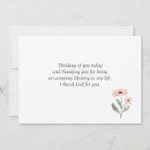 Rosa Blumengarten Der Herr segne Sie Bibel Verse Dankeskarte (Rückseite)