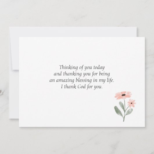 Rosa Blumengarten Der Herr segne Sie Bibel Verse Dankeskarte (Rückseite)