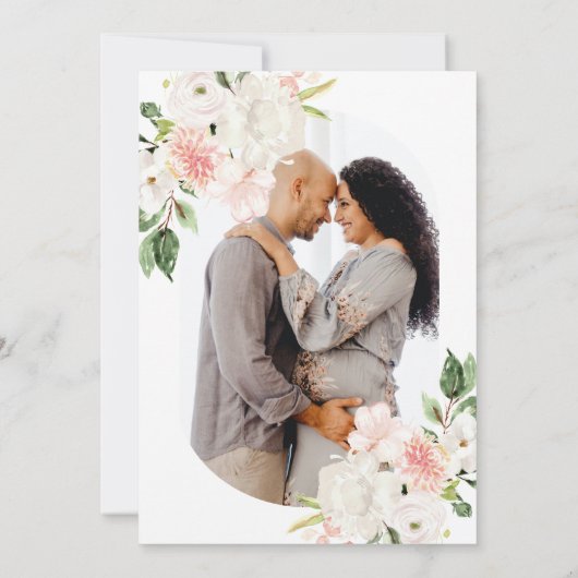 Rosa Blumengarten Frühjahrsdusche Einladung (Rückseite)