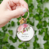 Rosa Blumengarten Frühling Brautparty Schlüsselanhänger (Hand)