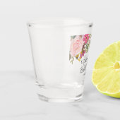 Rosa Blumengarten Frühling Brautparty Schnapsglas (Links)