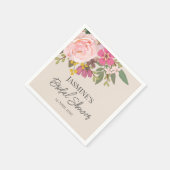 Rosa Blumengarten Frühling Brautparty Serviette (Ecke)