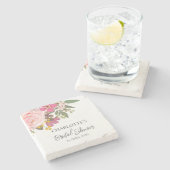 Rosa Blumengarten Frühling Brautparty Steinuntersetzer (Seitenansicht)