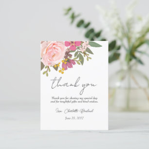 Rosa Blumengarten Frühlings-Brautdusche  Postkarte