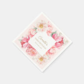 Rosa Blumengarten Geburtstag Serviette (Ecke)