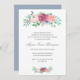 Rosa Blumengarten Girl Annaprashan Einladung