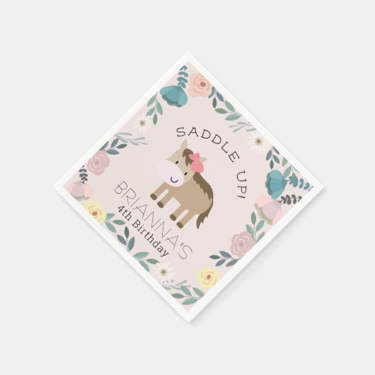 Rosa Blumengarten Giro del Mali Serviette (Ecke)