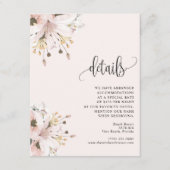 Rosa Blumengarten Hochzeit Begleitkarte (Vorderseite)