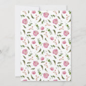 Rosa Blumengarten Hochzeit Einladung (Rückseite)