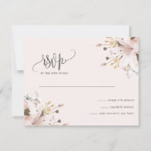 Rosa Blumengarten Hochzeit RSVP Karte (Vorderseite)