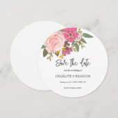 Rosa Blumengarten Hochzeit Save the Date Einladung (Vorne/Hinten)