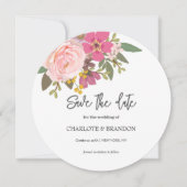 Rosa Blumengarten Hochzeit Save the Date Einladung (Vorderseite)