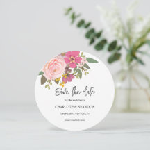 Rosa Blumengarten Hochzeit Save the Date