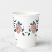 Rosa Blumengarten Hochzeitsfeier Persönlich gestal Pappbecher (Links)