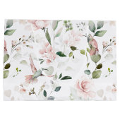 Rosa Blumengarten Hummingbird Große Geschenktasche Geschenktüte (Rückseite)