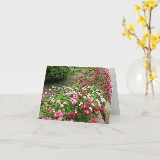 Rosa Blumengarten Karte (Gelbe Blume)