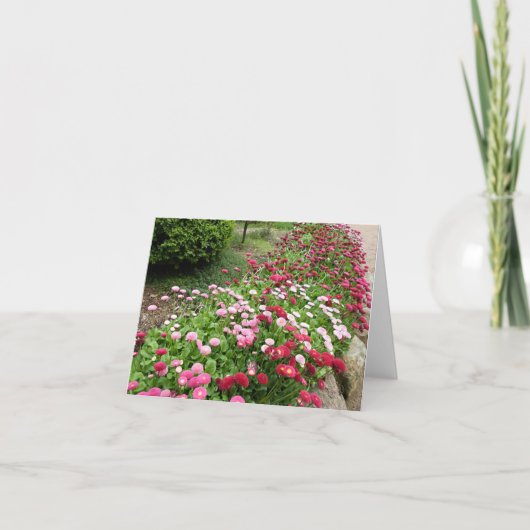 Rosa Blumengarten Karte (Vorderseite)