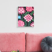 Rosa Blumengarten Leinwanddruck (Insitu (Wohnzimmer))