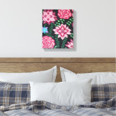 Rosa Blumengarten Leinwanddruck (Insitu (Schlafzimmer))