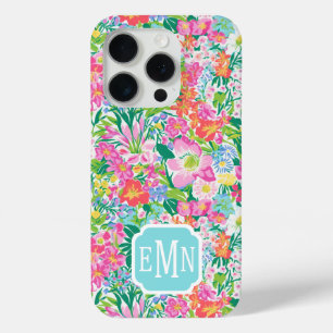 Rosa Blumengarten-Monogramm Case-Mate iPhone Hülle