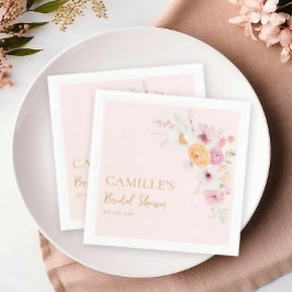 Rosa Blumengarten Party Brautparty Serviette