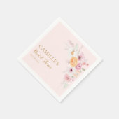 Rosa Blumengarten Party Brautparty Serviette (Ecke)