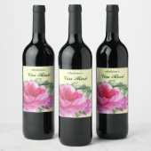 Rosa Blumengarten Rose Weinkultur und Erde Weinetikett (Flaschen)