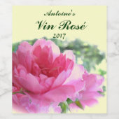 Rosa Blumengarten Rose Weinkultur und Erde Weinetikett (Einzelnes Label)