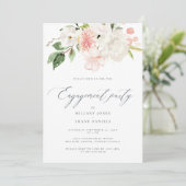 Rosa Blumengarten Verlobung Feier Party Einladung (Stehend Vorderseite)