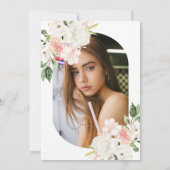 Rosa Blumengarten Verlobung Feier Party Einladung (Rückseite)