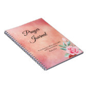 Rosa Blumengebet-Journal mit Schrift Notizblock (Rechte Seite)