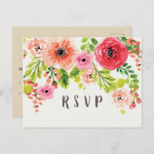 Rosa Blumengeburt Postcard UAWG Einladungspostkarte (Vorne/Hinten)