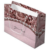 Rosa Blumengeschenktasche Große Geschenktüte (Vorderseite Schrägansicht)
