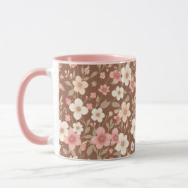 Rosa Blumengestaltete Kaffeetasse