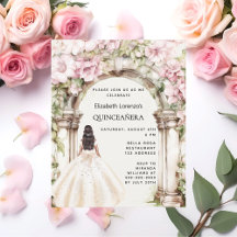 Rosa Blumengestelle Bogen Kleid Quinceanera Einlad