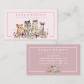 Rosa Blumengestelle Visitenkarte (Vorne/Hinten)