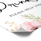 Rosa Blumengetränke Kinderdusche Poster (Ecke)